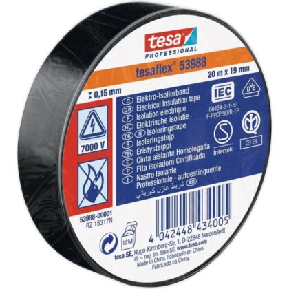 TESA Tesaflex 53988 19mm x 20m zwart 53988-00001-01