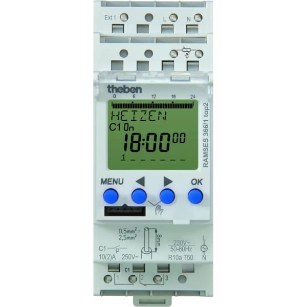 THEBEN Klokthermostaat zonder voeler 230V 50-60HZ 6-30°C 1CO 10A 4465