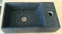 Thiny handenwasser 400 x 220 mm - belgian blue - met kraangat rechts - zonder overloop TH.SS.0400.1R.F005