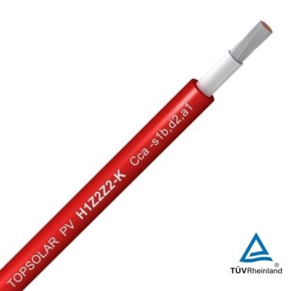 TOPCABLE Solarkabel H1Z2Z2-K TUV soepel 1kV Cca s1d2a1 rood 4mm² AD8 5601004.RR500