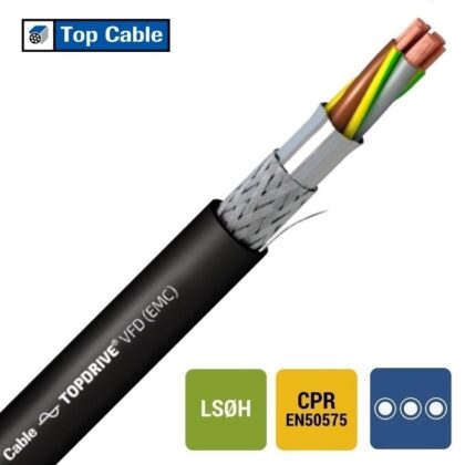 TOPCABLE EMC ROZ1-K1 LS0H flexibel klasse 5 afgeschermd 1kV Cca s1ad1a1 zwart 4G1