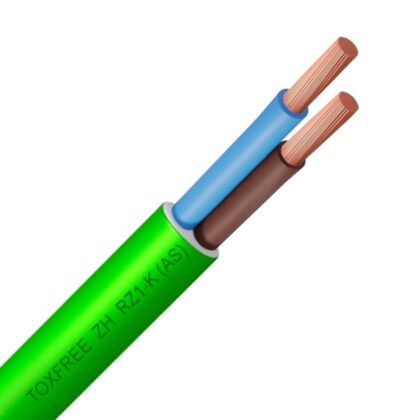 TOPCABLE TOXFREE RZ1-K flexibele voedingskabel LSOH AD8 1kV B2ca s1ad1a1 groen 2X16mm² RZ1-K2X16-B2CA B 1000