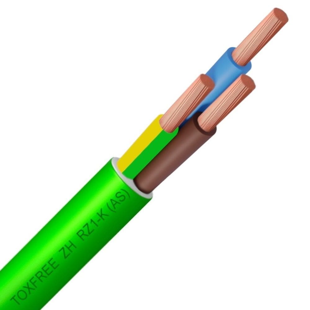 TOPCABLE TOXFREE RZ1-K flexibele voedingskabel LSOH AD8 1kV Cca s1ad1a1 groen 3G6mm² RZ1-K3G6-CCA B 1000