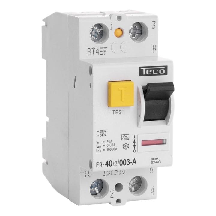 Teco Diff. schak. Teco 2P 40A 30mA Type A F9402003A