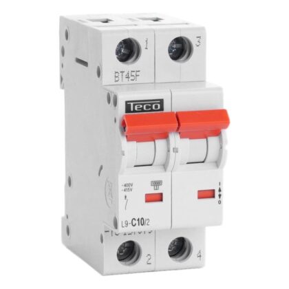 Teco Automaat Teco 2P 10A 10kA Curve C L9C102