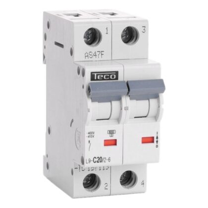 Teco Automaat Teco 2P 20A 6kA Curve C L9C2026