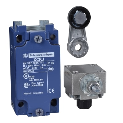 Telemecanique Sensors standschakelaar XCK-J - hefboom met rol - 1 NC + 1 NO XCKJ10511