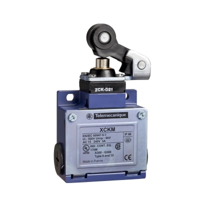 Telemecanique Sensors standschakelaar XCK-M - hefboom met rol met zijdel. werkingsrichting - 1NC+1NO XCKM121H29