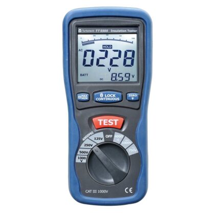 Turbotech Isolatietester 125/250/500/1000V 2000MOhm - 600V AC/1000V DC - cont. A91030094