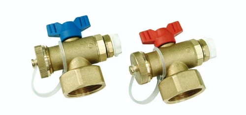Henco UFH eindset voor verdeler incl. manuele ontluchter & aflaatkraan (set 2st) 4/4 F - prijs per set UFH-ESK060303-M
