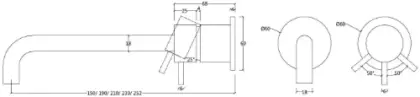 Finn greep voor muurinbouw wastafelmengkraan met clic-clac - brushed gun metal ULTIMKRFI00333