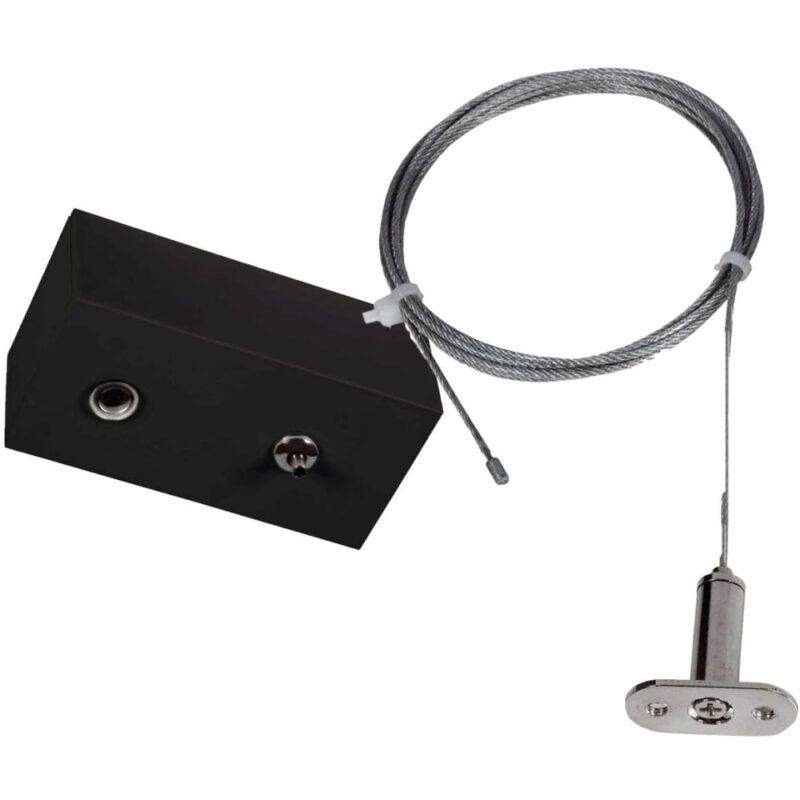 UNI-BRIGHT Xline aansluitdoos met voedings- en pendelkabel 150cm zwart XLPSBB