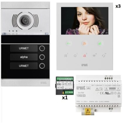 URMET Kit video 3 appartementen voorgeprogrammeerd 1783103VOG
