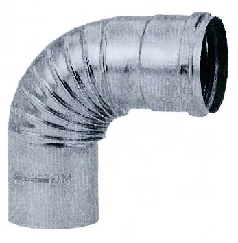 Ubbink Enkelwandige rookgasbocht Ubbink 90° 100mm/90mm aluminium 0371108