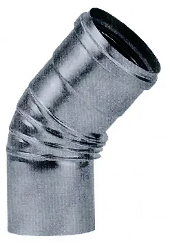 Ubbink Enkelwandige rookgasbocht Ubbink 45° 90mm/130mm aluminium 0371146