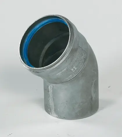 Ubbink Enkelwandige rookgasbocht Ubbink Rolux 4G 45° 80mmaluminium met lipring 0700159