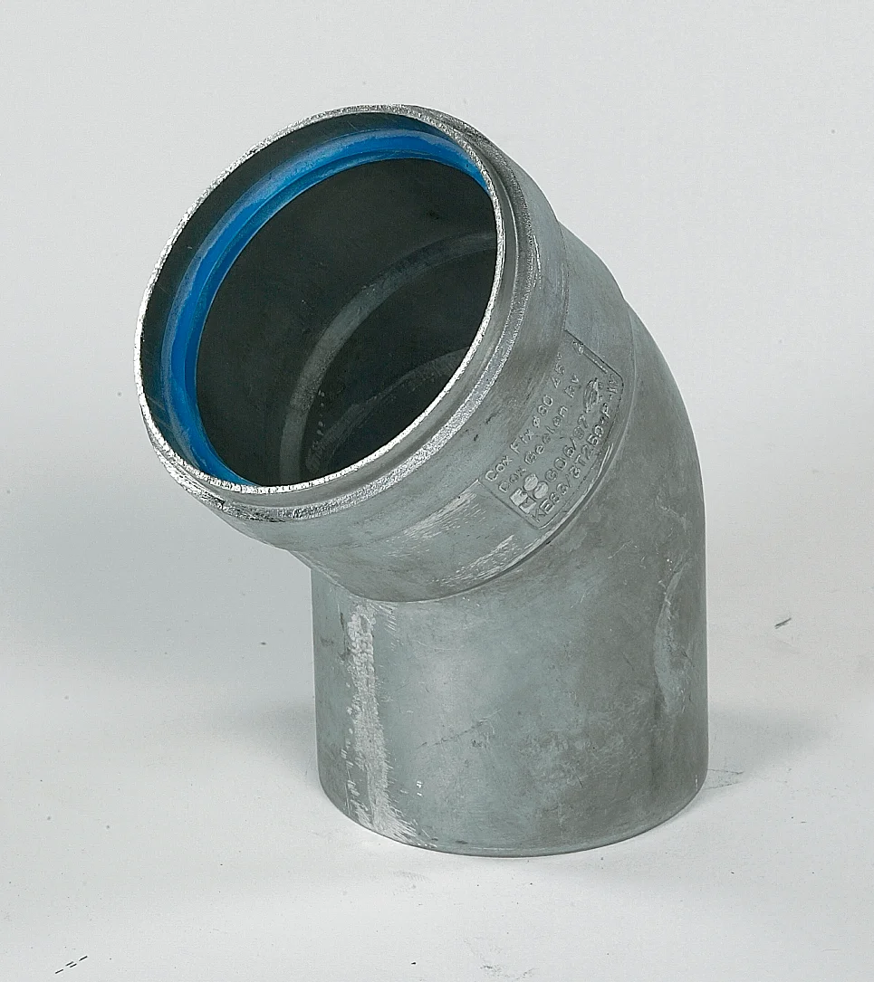 Ubbink Enkelwandige rookgasbocht Ubbink Rolux 4G 45° 80mmaluminium met lipring 0700159