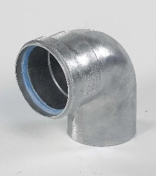 Ubbink Enkelwandige rookgasbocht Ubbink Rolux 4G 90° 80mmaluminium met lipring 0700160