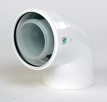 Ubbink Concentrische rookgasbocht Ubbink Rolux aluminium kunststof 80/125mm 0704062