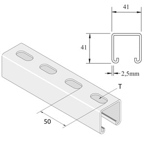 Unistrut Montageprofiel P1000TX3