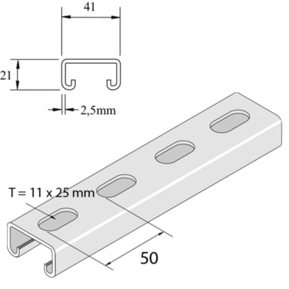 Unistrut Montageprofiel P3300T10