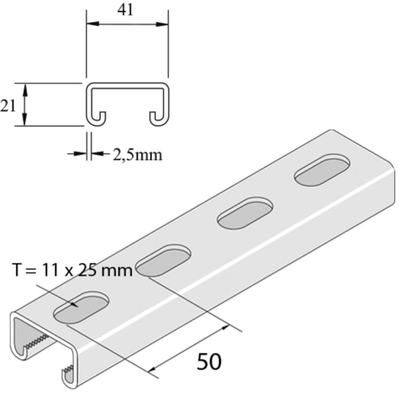 Unistrut Montageprofiel P3300T10