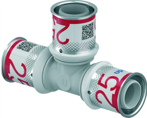 Uponor Pers-T kunststof 25/2.5mm FFF (drink)water Uponor S-Press PLUS PPSU 1039946
