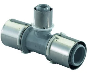 Uponor Persverloop-T kunststof 50/4.5x25/2.5x50/4.5mm FFF (drink)water Uponor MLC PPSU 1046398