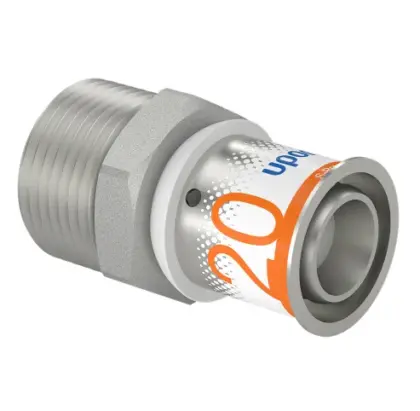 Uponor Persovergangsstuk messing 20/2.25mm x 3/4" M (drink)water Uponor S-Press PLUS 1070505