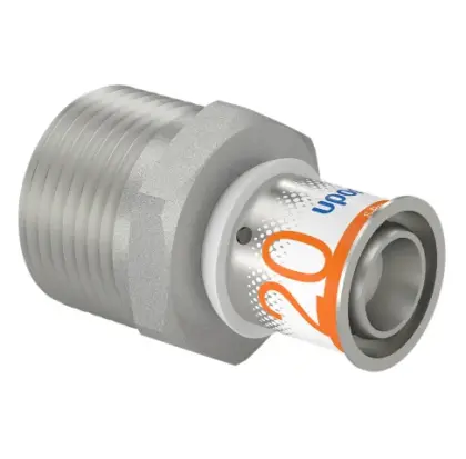 Uponor Persovergangsstuk messing 20/2.25mm x 1" M (drink)water Uponor S-Press PLUS 1070506