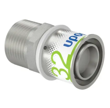 Uponor Persovergangsstuk messing 32/3mm x 1" M (drink)water Uponor S-Press PLUS 1070509