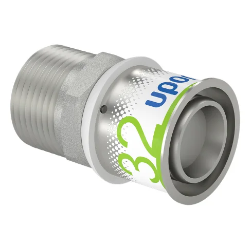 Uponor Persovergangsstuk messing 32/3mm x 1" M (drink)water Uponor S-Press PLUS 1070509
