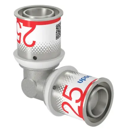 Uponor Persknie messing 25/2.5mm FF 90° (drink)water Uponor S-Press PLUS 1070525
