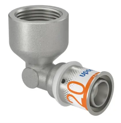 Uponor Persovergangsknie messing 20/2.25mm x 3/4" F 90° (drink)water Uponor S-Press PLUS 1070541