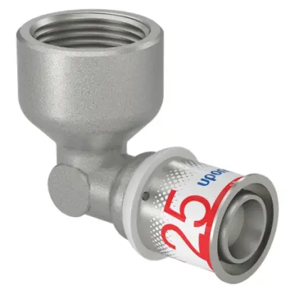 Uponor Persovergangsknie messing 25/2.5mm x 1" F 90° (drink)water Uponor S-Press PLUS 1070543
