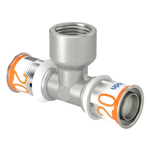 Uponor Persovergangs-T-stuk messing 20/2.25 x 1/2" x 20/2.25 F (drink)water Uponor S-Press PLUS 1070596