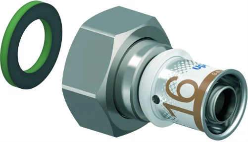 Uponor Persaansluitkoppeling messing 16/2mm x 3/4" FF (drink)water Uponor S-Press PLUS 1070603