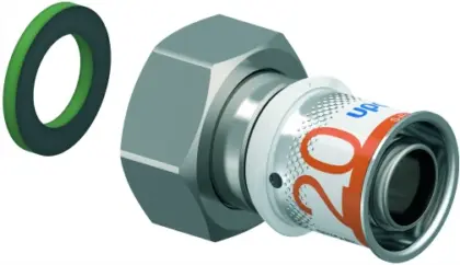 Uponor Persaansluitkoppeling messing 20/2.25mm x 3/4" FF (drink)water Uponor S-Press PLUS 1070605