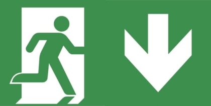 VAN LIEN Horizon pictogram ISO 7010 wand nooduitgang naar beneden 7TCA091350R3364