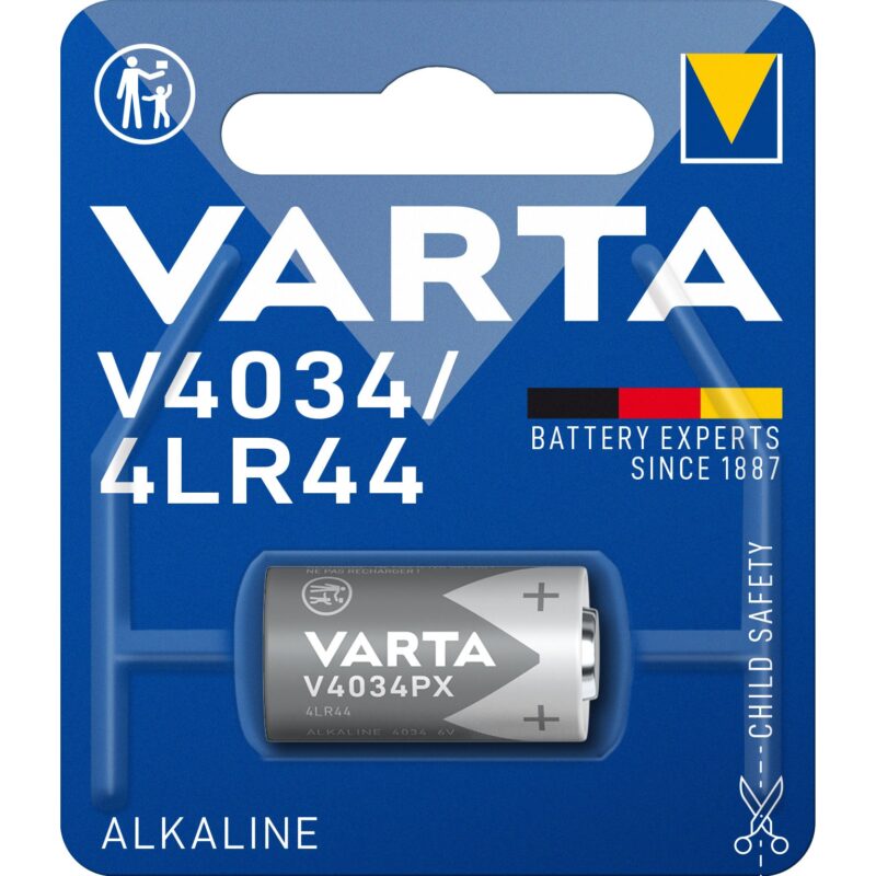 VARTA Knoopcelbatterij LITHIUM - 4LR44 V4034 - 6V 100mAh - blister 1 stuk 4034.101.401