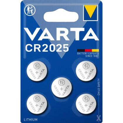 VARTA Knoopcelbatterij LITHIUM - CR2025 - 3V - blister 5 stuks 6025.101.415