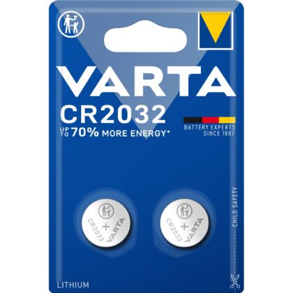 VARTA Knoopcelbatterij LITHIUM - CR2032 - 3V - blister 2 stuks 6032.101.402