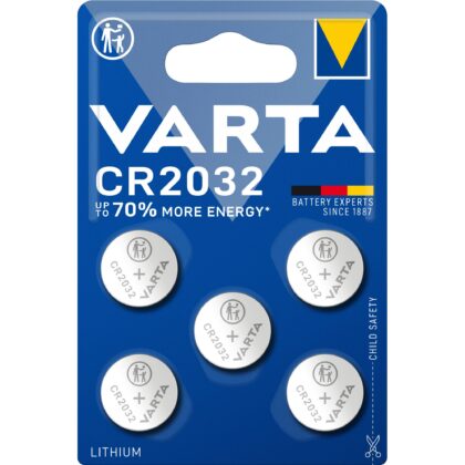 VARTA Knoopcelbatterij LITHIUM - CR2032 - 3V - blister 5 stuks 6032.101.415