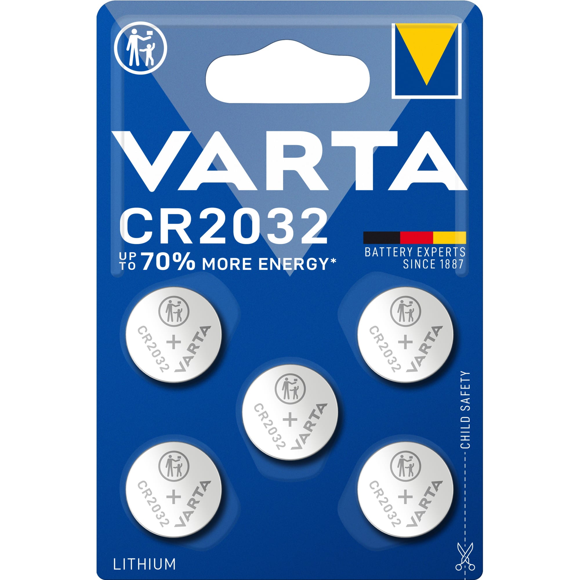 VARTA Knoopcelbatterij LITHIUM - CR2032 - 3V - blister 5 stuks 6032.101.415