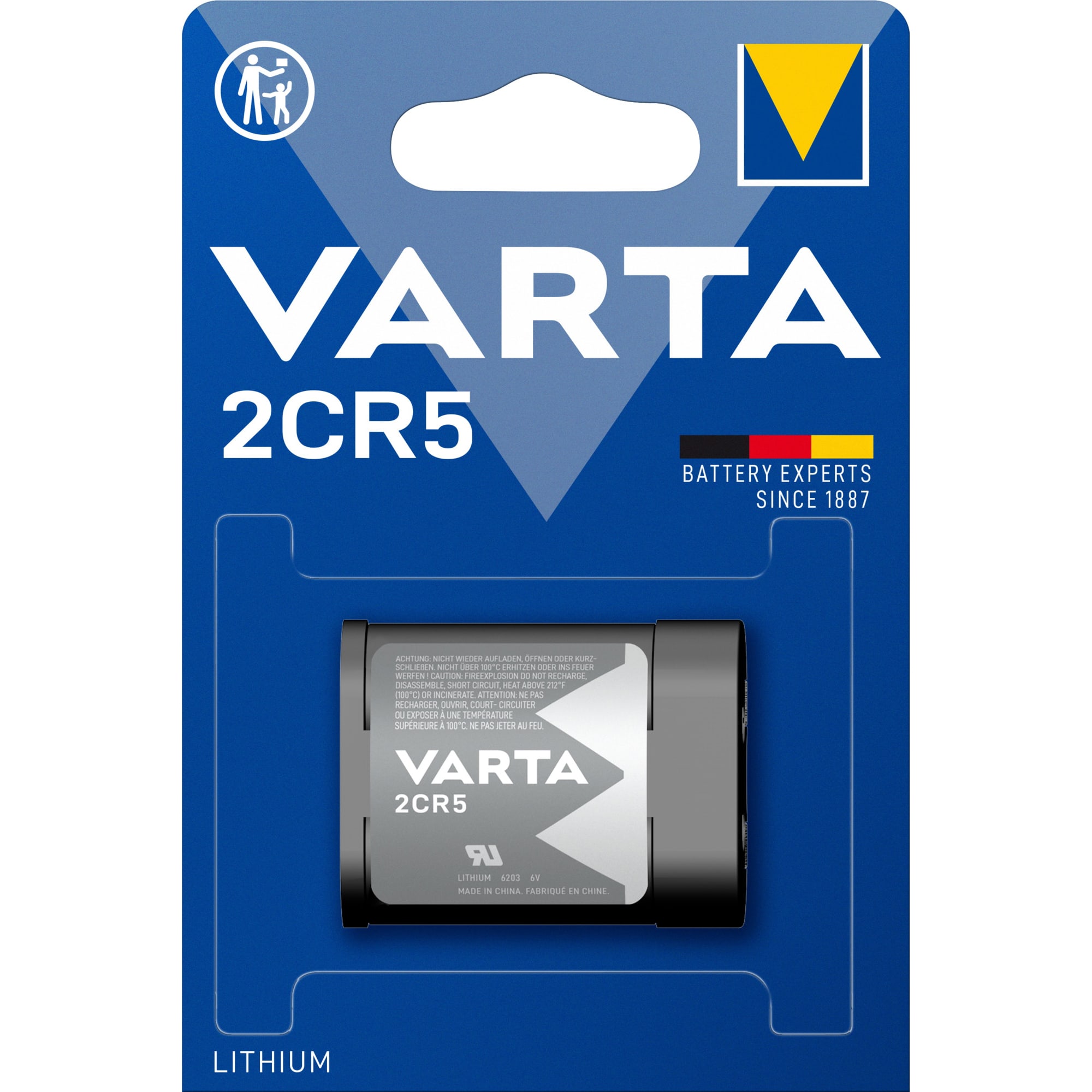 VARTA Batterij LITHIUM CYLINDRICAL - 2CR5 - 6V - blister 1 stuk 6203.301.401