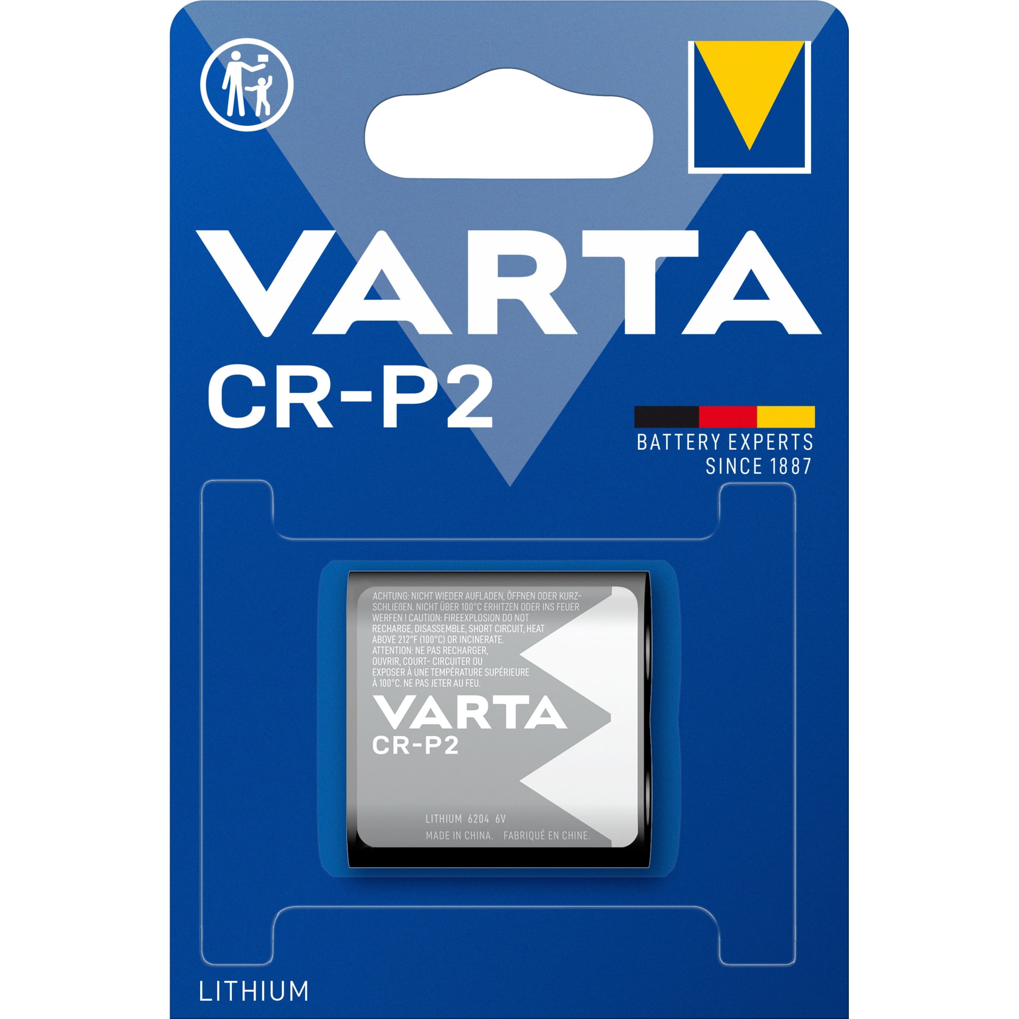 VARTA Batterij LITHIUM CYLINDRICAL - CR-P2 - 6V - blister 1 stuk 6204.301.401