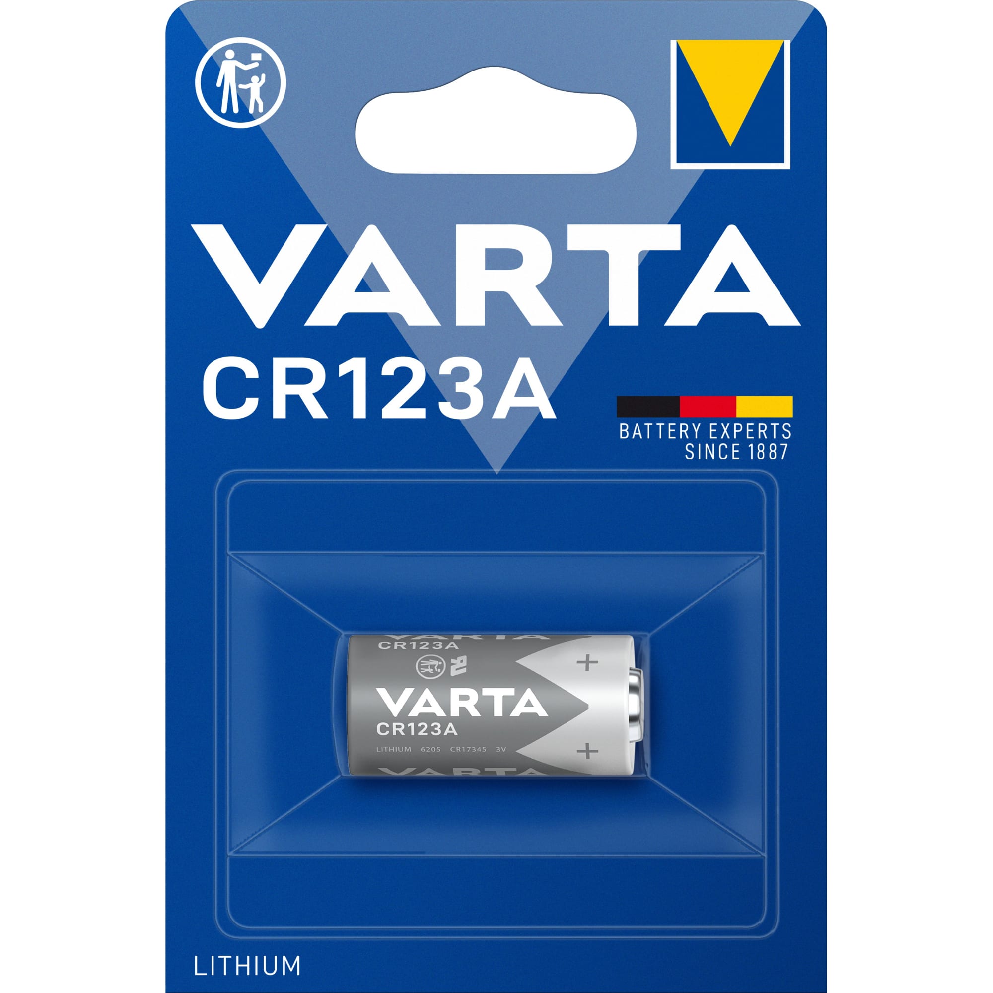 VARTA Batterij LITHIUM CYLINDRICAL - CR123A - 3V - blister 1 stuk 6205.301.401