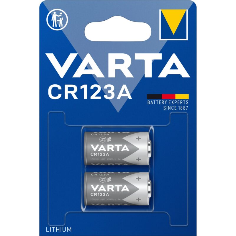 VARTA Batterij LITHIUM CYLINDRICAL - CR123A - 3V - blister 2 stuks 6205.301.402