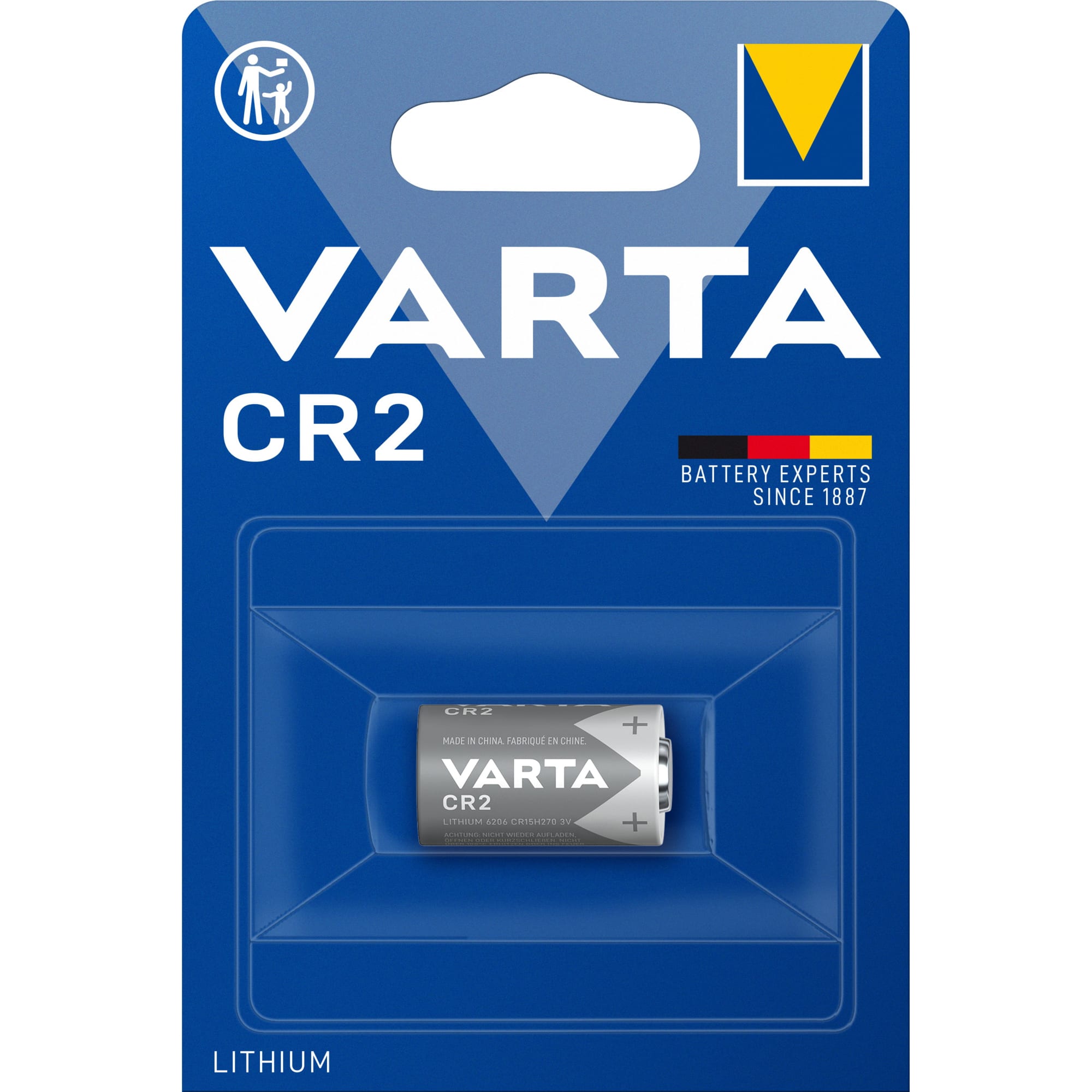VARTA Batterij LITHIUM CYLINDRICAL - CR2 - 3V - blister 1 stuk 6206.301.401