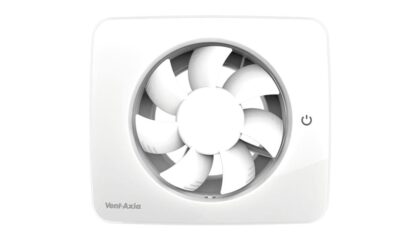 VENT-AXIA Svensa - Slimme ventilator 140m³/u 57Pa 2-5W 19dB(A)@3m IP44 Ø100-125 plaf/muur* 1001000550